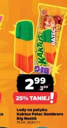 Lody na patyku Kaktus Patec Sombrero Big Nestlé