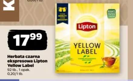 Herbata czarna ekspresowa Lipton Yellow Label