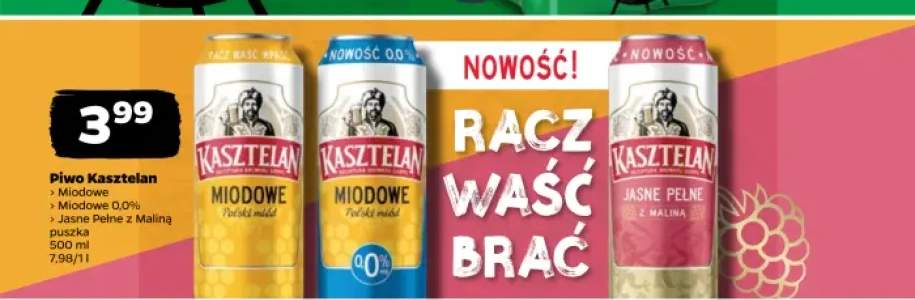 Piwo Kasztelan Miodowe 500ml