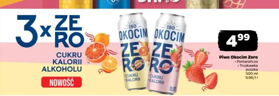Piwo bezalkoholowe Okocim Zero Truskawka 500ml