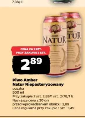 Piwo Amber Natur Niepasteryzowany