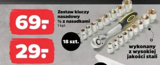 Zestaw kluczy nasadowy 1/2 z nasadkami 18szt.