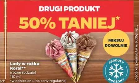 Lody w rożku Koral