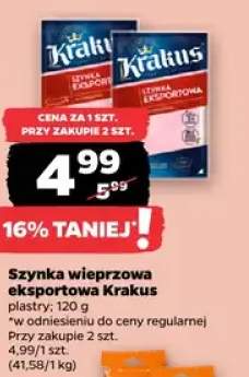 Szynka wieprzowa eksportowa Krakus plastry