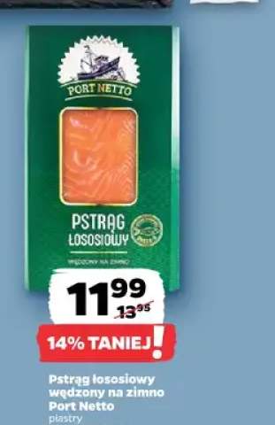 Pstrąg łososiowy wędzony na zimno plastry Port Netto