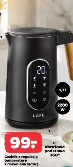 Czajnik z regulacją temperatury z drewnianą rączką LAFE 1,7l 2200W
