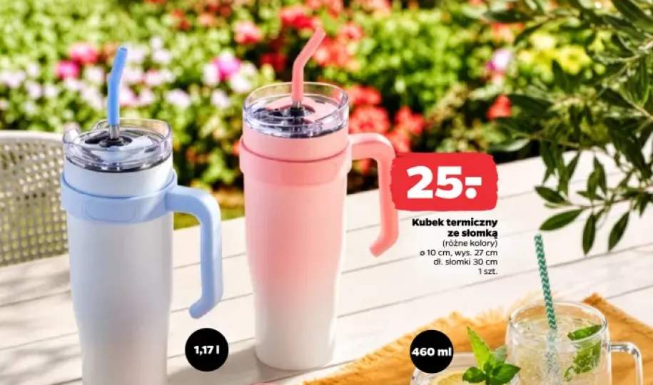 Kubek termiczny ze słomką 1,17l
