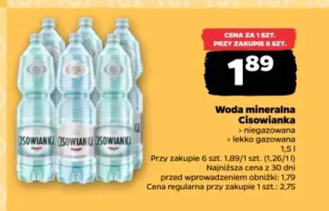 Woda mineralna Cisowianka lekko gazowana