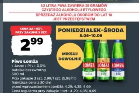 Piwo Łomża Jasne