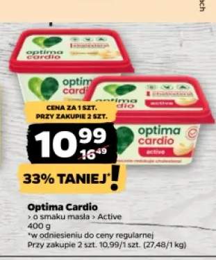 Margaryna Optima Cardio o smaku masła