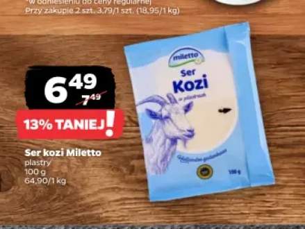 Ser kozi Miletto plastry