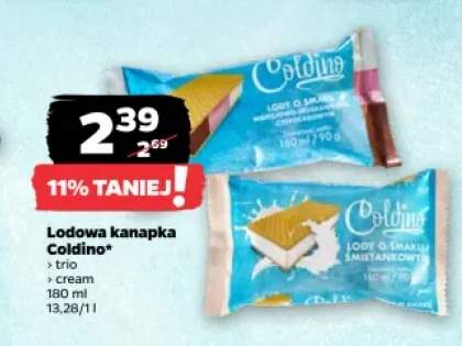 Lodowa kanapka o smaku waniliowo-truskawkowo-czekoladowym Coldino