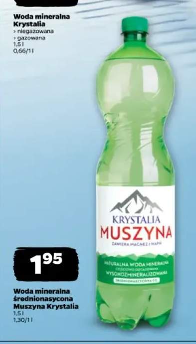 Woda mineralna średnionasycona Muszyna Krystalia