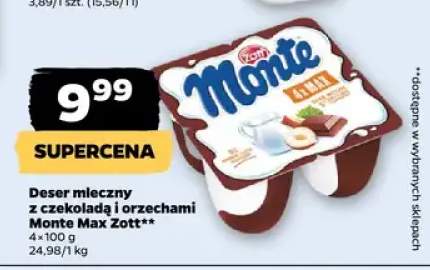 Deser mleczny z czekoladą i orzechami Monte Max Zott 4-pak