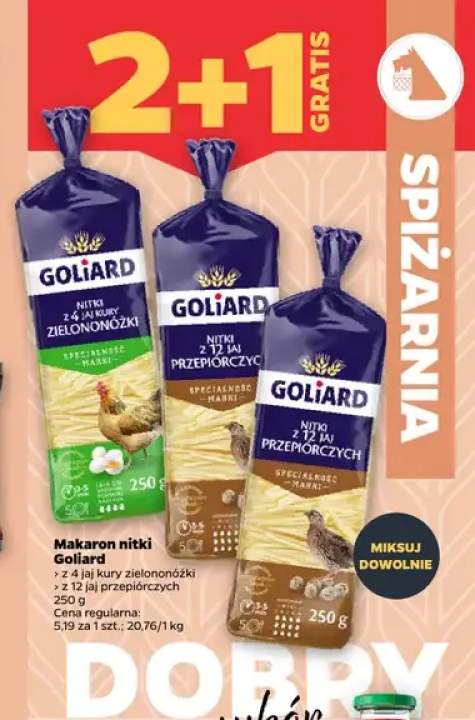 Makaron nitki z 4 jaj kury zielononóżki Goliard +2 warianty