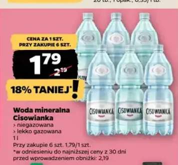 Woda mineralna Cisowianka niegazowana +1 wariant