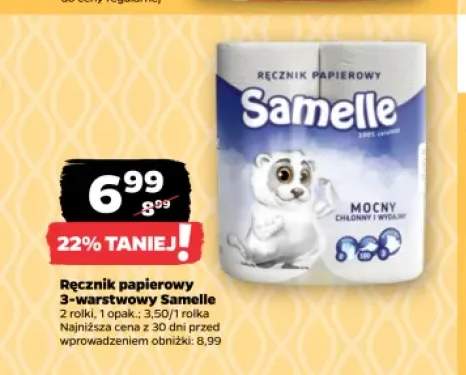 Ręcznik papierowy 3-warstwowy Samelle 2-pak