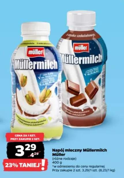 Napój mleczny Müller Müllermilch o smaku pistacjowo-kokosowym