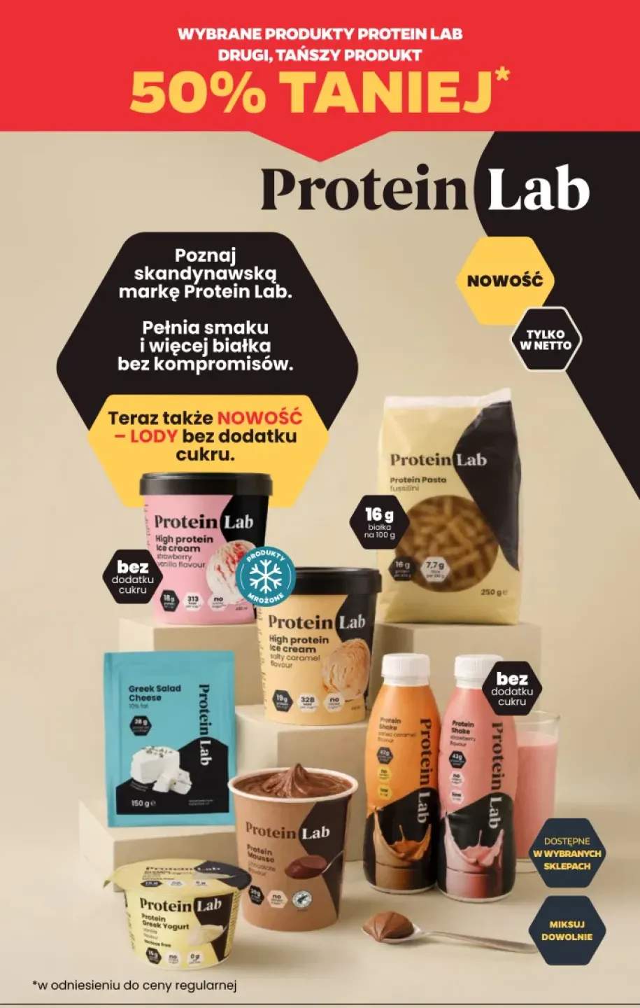 Lody Protein Lab truskawkowo-waniliowe +8 wariantów