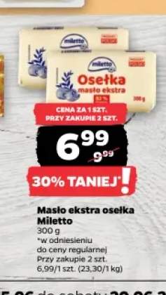 Masło ekstra osełka Miletto