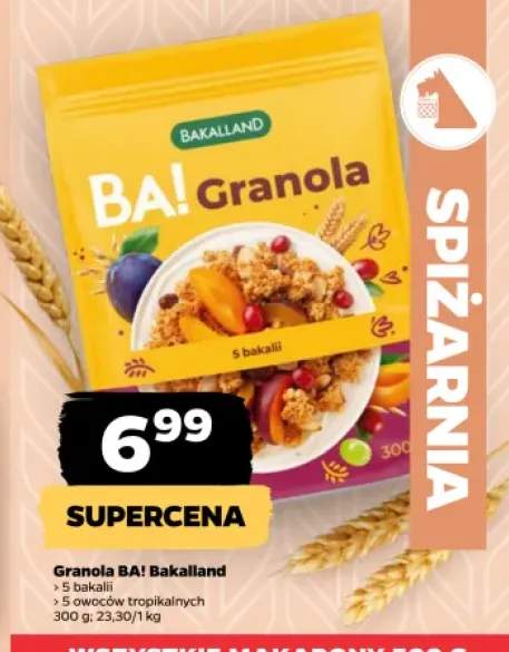 Granola BA! 5 owoców tropikalnych Bakalland +1 wariant