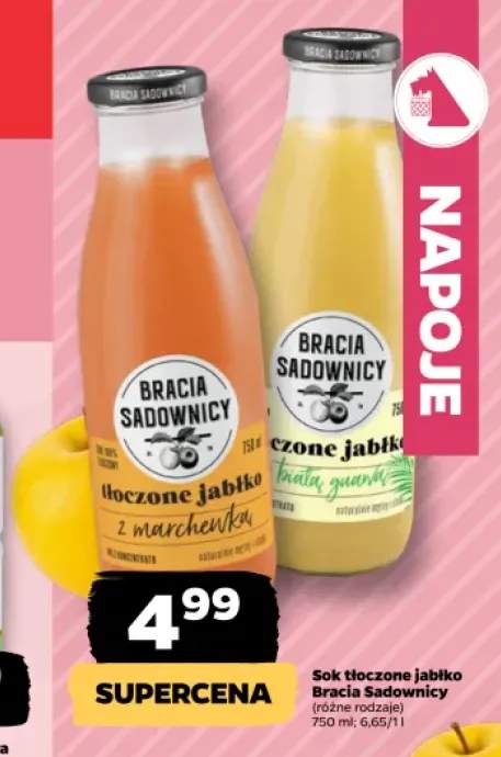 Sok tłoczone jabłko z marchewką Bracia Sadownicy +1 wariant