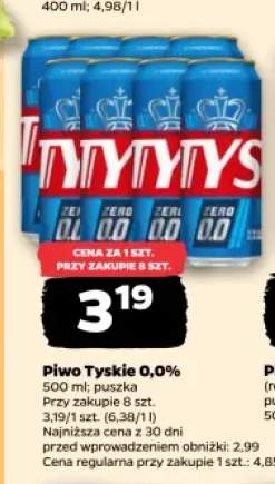 Piwo bezalkoholowe Tyskie 0,0%