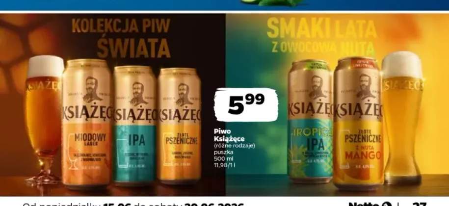 Piwo Książęce Miodowy Lager +4 warianty