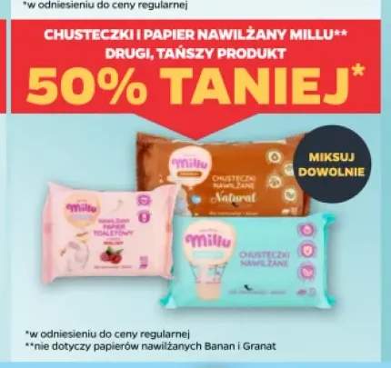 Nawilżany papier toaletowy Millu maliny +2 warianty