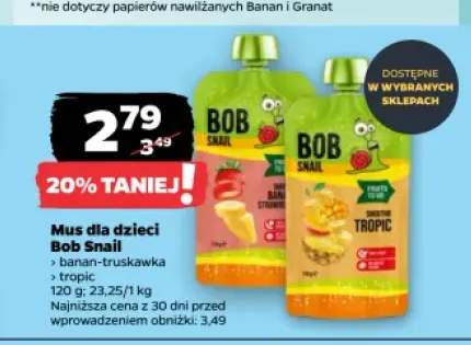 Mus dla dzieci banan-truskawka Bob Snail +1 wariant