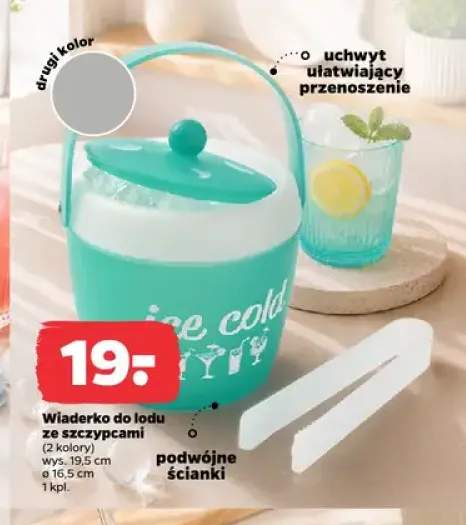 Wiaderko do lodu ze szczypcami
