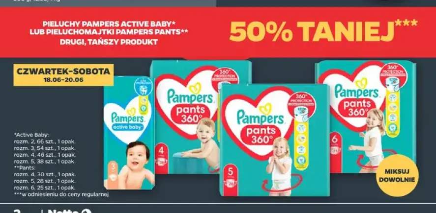 Pieluchy Pampers Active Baby +1 wariant