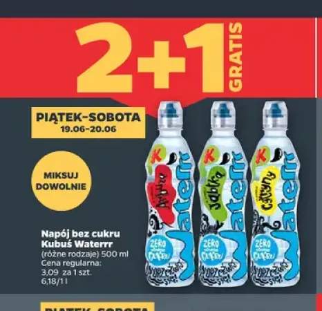 Napój bez cukru Kubuś Waterrr Arbuz +2 warianty