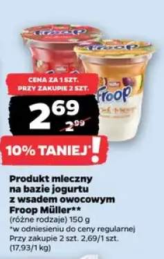 Produkt mleczny na bazie jogurtu z wsadem owocowym Froop Müller