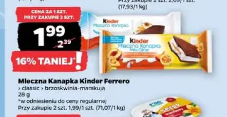 Mleczna Kanapka Kinder Ferrero classic +1 wariant