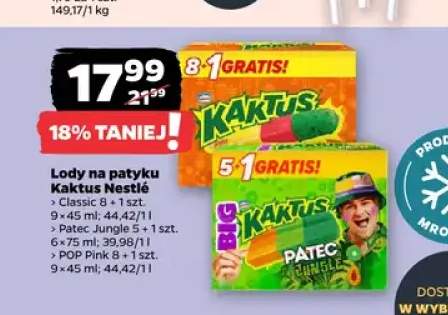 Lody na patyku Kaktus Nestlé POP Pink 9-pak +2 warianty