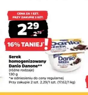 Serek homogenizowany Danio Danone z kawałkami czekolady +1 wariant