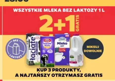 Mleka bez laktozy 1 l +4 warianty