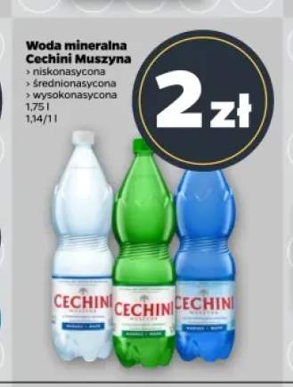 Woda mineralna niskonasycona Cechini Muszyna +2 warianty