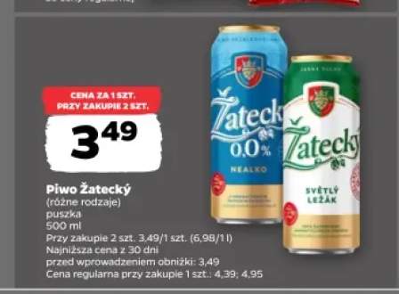 Piwo bezalkoholowe Žatecký Nealko +1 wariant