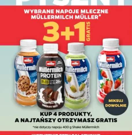 Napoje mleczne Müllermilch Müller +4 warianty