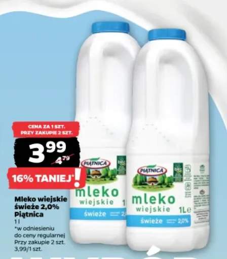 Mleko wiejskie świeże 2,0% Piątnica
