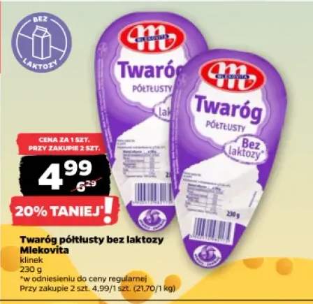 Twaróg półtłusty bez laktozy Mlekovita