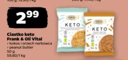 Ciastko keto kokos i orzech nerkowca Frank & Oli Vital +1 wariant