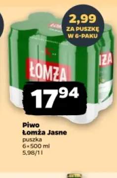 Piwo Łomża Jasne 6-pak