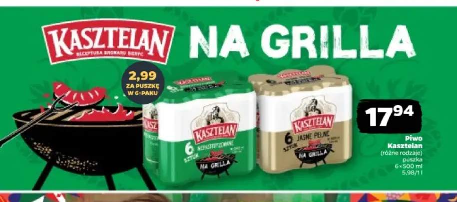 Piwo Kasztelan Niepasteryzowane 6-pak 500 ml +1 wariant