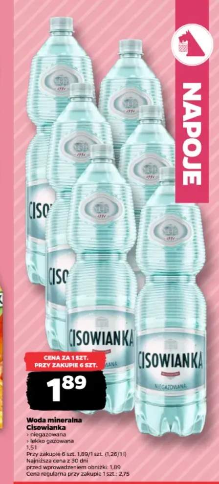 Woda mineralna Cisowianka niegazowana +1 wariant