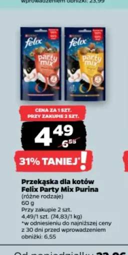 Przekąska dla kotów Felix Party Mix Ocean Purina +1 wariant