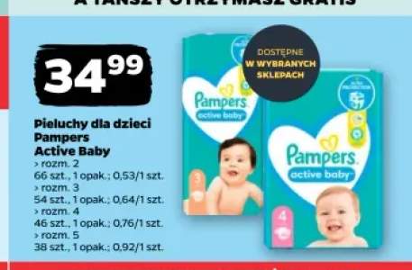 Pieluchy dla dzieci Pampers Active Baby rozm. 2 +3 warianty