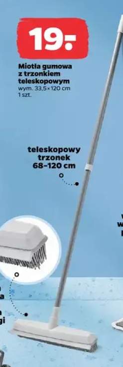Miotła gumowa z trzonkiem teleskopowym
